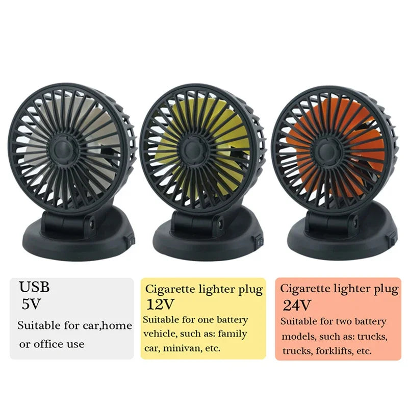 CoolRider Car Fan Powerful 360° Breeze