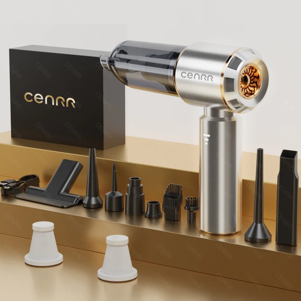 CENRR Mini Car Vacuum – Cordless, Powerful, Portable Cleaning Machine